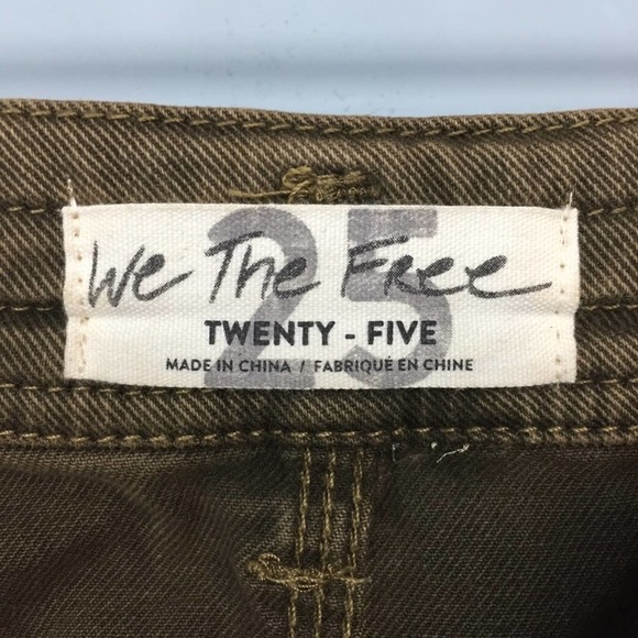 WE the Free Antique Brass Distressed Mini Skirt Size 25 High Waisted Pockets - Picture 7 of 12